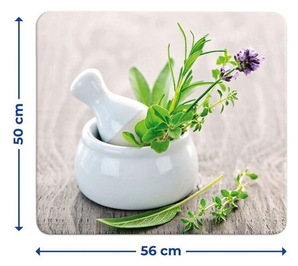 Edzett üveg falvédő tűzhelyhez 50x56 cm Herb Garden – Wenko