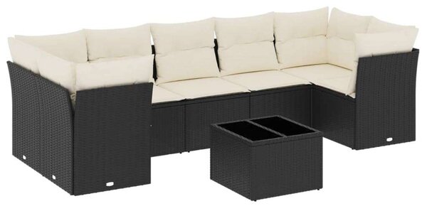 VidaXL Polyrattan Kerti Ülőgarnitúra - 8 részes - Fekete