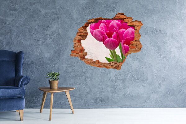 3d-s lyukat fali matrica Rózsaszín tulipánok