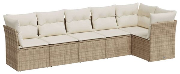 VidaXL Polyrattan Kerti Ülőgarnitúra - 6 részes - Bézs