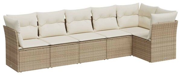 VidaXL Polyrattan Kerti Ülőgarnitúra - 6 részes - Bézs