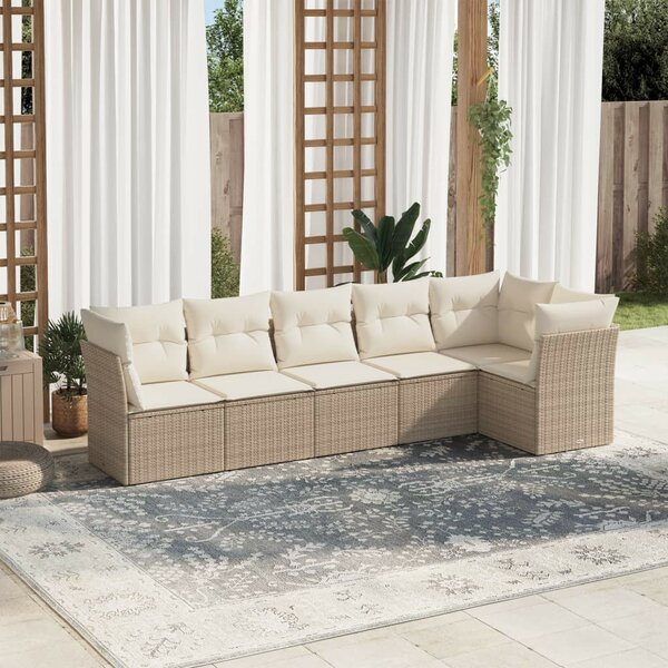 VidaXL Polyrattan Kerti Ülőgarnitúra - 6 részes - Bézs