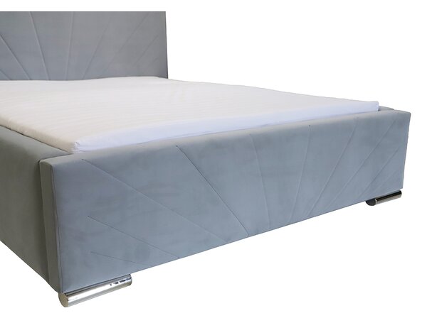 Kárpitozott ágy tárolóval és LUKS matraccal Sárga 120x200 cm