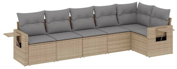 VidaXL Polyrattan Kerti Ülőgarnitúra - 6 részes - Bézs