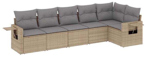 VidaXL Polyrattan Kerti Ülőgarnitúra - 6 részes - Bézs