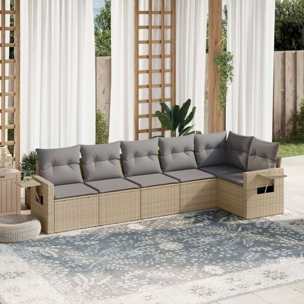 VidaXL Polyrattan Kerti Ülőgarnitúra - 6 részes - Bézs