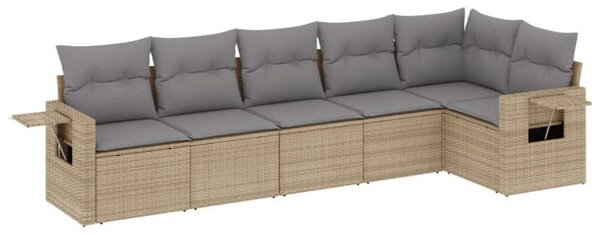 VidaXL Polyrattan Kerti Ülőgarnitúra - 6 részes - Bézs