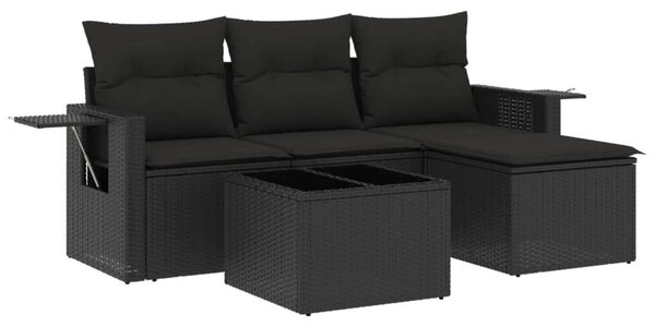 VidaXL Polyrattan Kerti Ülőgarnitúra - 4 részes - Fekete