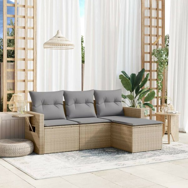VidaXL Polyrattan Kerti Ülőgarnitúra - 4 részes - Bézs