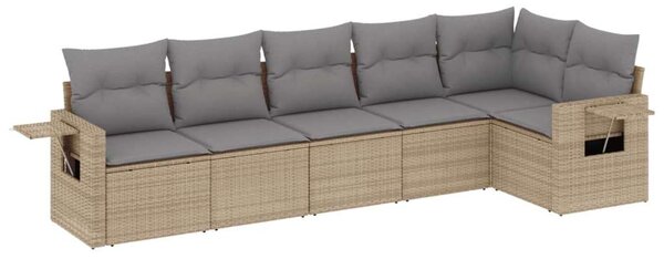 VidaXL Polyrattan Kerti Ülőgarnitúra - 6 részes - Bézs