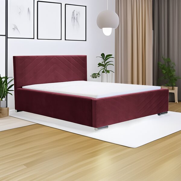 Kárpitozott ágy tárolóval és COOL matraccal 120x200 cm Piros