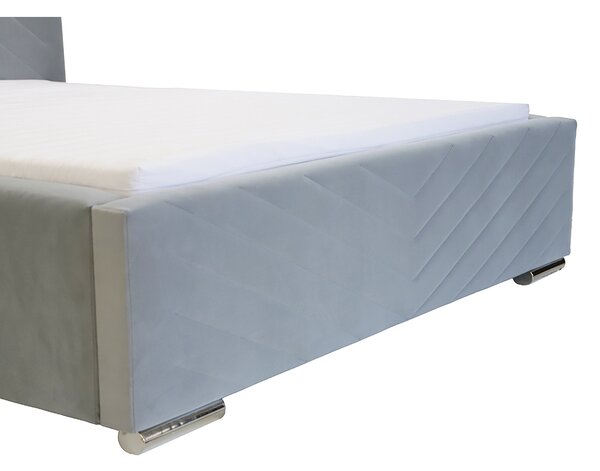 Kárpitozott ágy tárolóval és COOL matraccal 120x200 cm Sárga