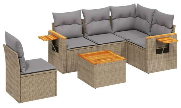 VidaXL Polyrattan Kerti Ülőgarnitúra - 6 részes - Bézs