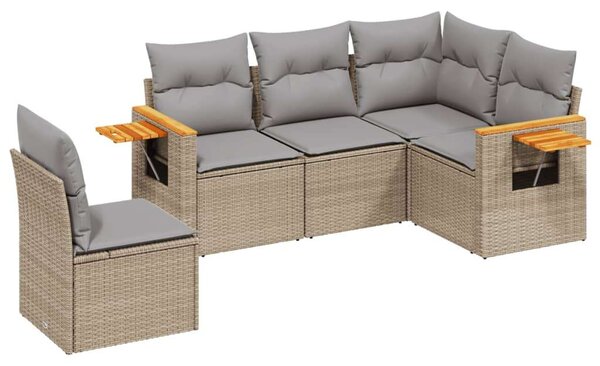 VidaXL 5 részes Polyrattan Kerti Ülőgarnitúra - Bézs