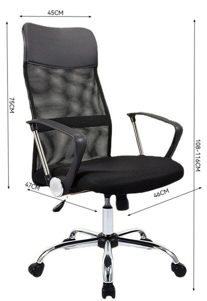 Pepita ergonomikus, hálós Irodai szék - fekete