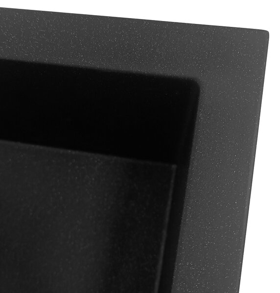 Rea Nels, 1 rekeszes gránit mosogató 560x465x200mm, fekete, ZLE-00109