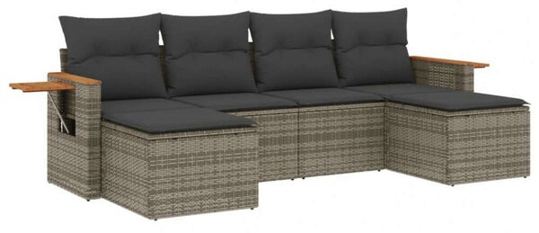 VidaXL Polyrattan Kerti Ülőgarnitúra - 6 részes - Szürke