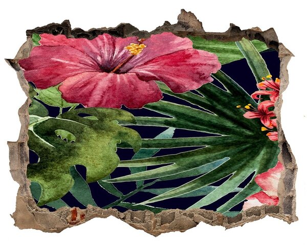 3d-s lyuk vizuális effektusok matrica Trópusi virágok