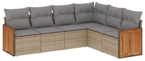 VidaXL Polyrattan Kerti Ülőgarnitúra - 6 részes - Bézs