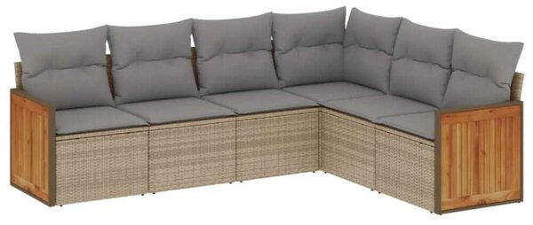 VidaXL Polyrattan Kerti Ülőgarnitúra - 6 részes - Bézs