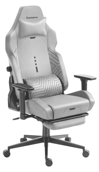 Gamer szék, lábtartóval prémium Grey Noir