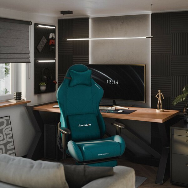 Gamer szék, Force lábtartóval Teal