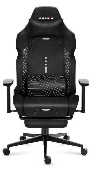 Gamer szék, lábtartóval prémium Black Noir