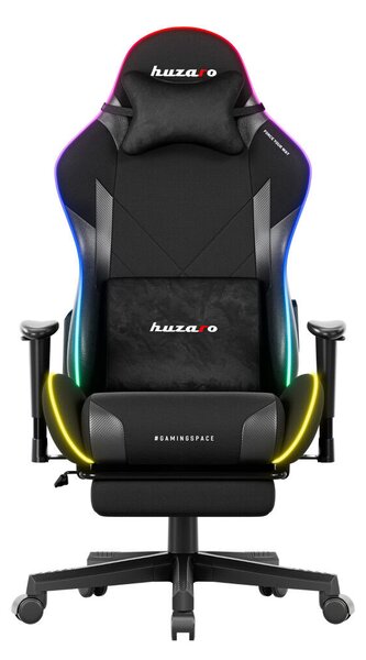 Gamer szék, Force lábtartóval fekete RGB