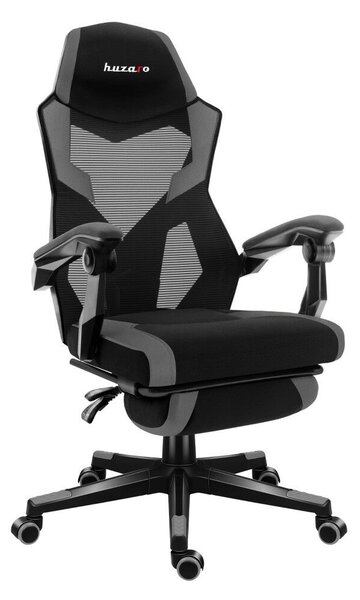 Gamer szék lábtartó, lélegző anyag, ergonómikus kartámaszok, Grey