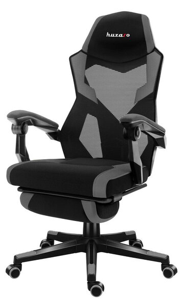 Gamer szék lábtartó, lélegző anyag, ergonómikus kartámaszok, Grey