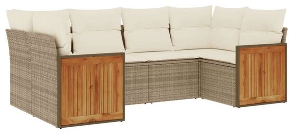 VidaXL Polyrattan Kerti Ülőgarnitúra - Bézs - 6 részes