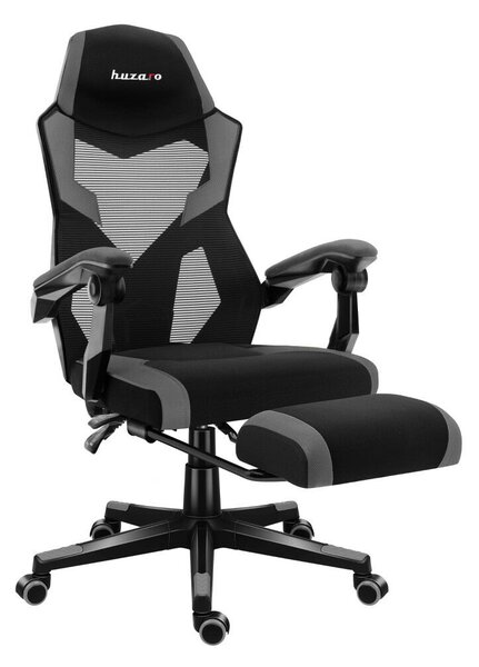 Gamer szék lábtartó, lélegző anyag, ergonómikus kartámaszok, Grey