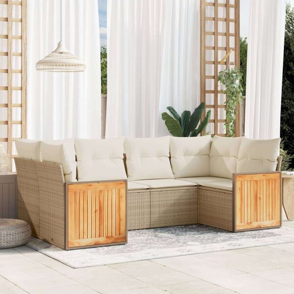 VidaXL Polyrattan Kerti Ülőgarnitúra - Bézs - 6 részes