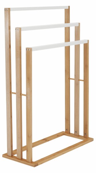 Törülközőtartó, bambusz/fehér, KOMO NEW