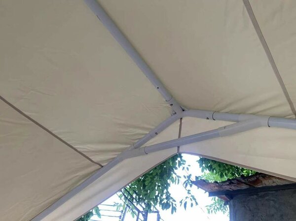 Kocsibeálló mobilgarázs, 3x4m, bézs színben