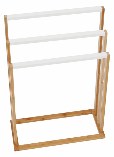 Törülközőtartó, bambusz/fehér, KOMO NEW