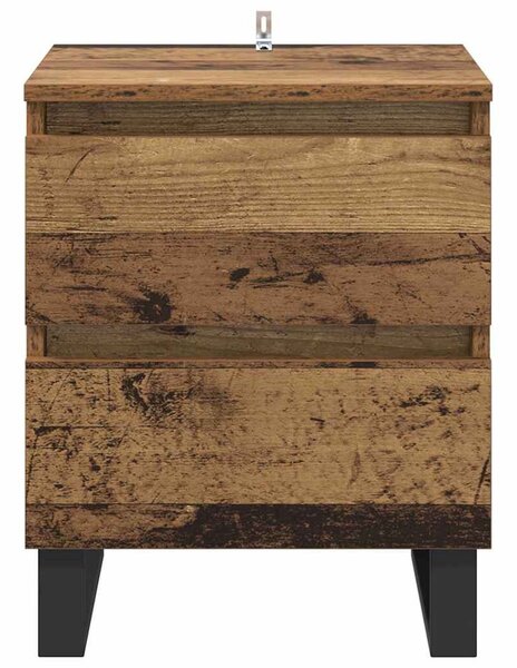 VidaXL Éjjeliszekrény fiókkal 2 pcs Öreg fa 40 x 35 x 50 cm Faanyag