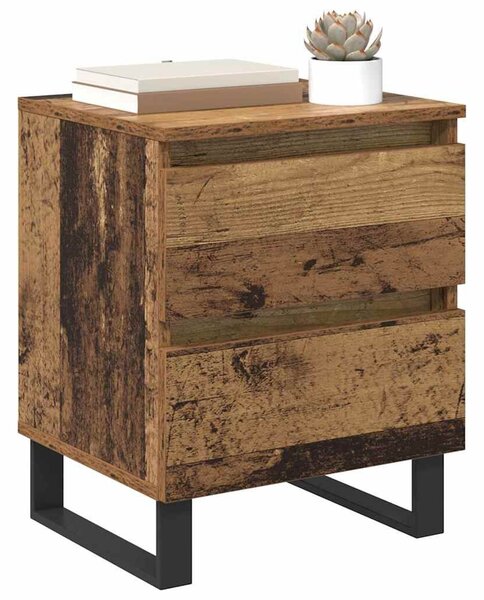 VidaXL Éjjeliszekrény fiókkal 2 pcs Öreg fa 40 x 35 x 50 cm Faanyag