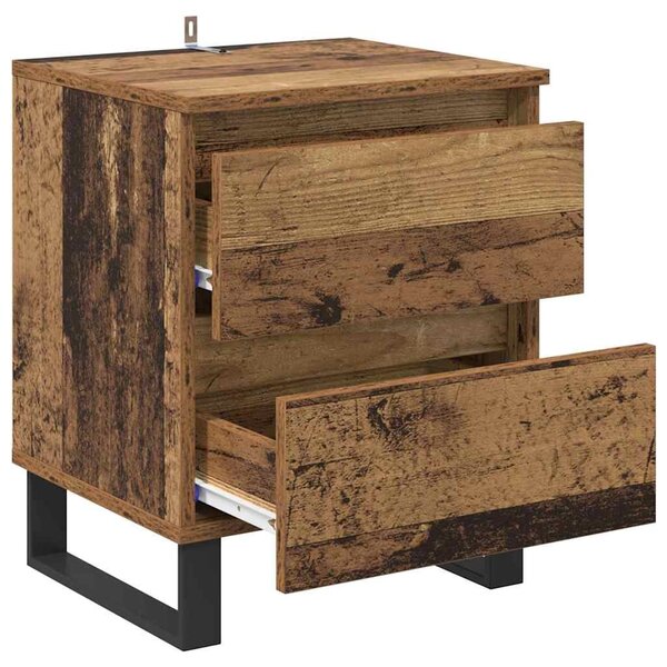 VidaXL Éjjeliszekrény fiókkal 2 pcs Öreg fa 40 x 35 x 50 cm Faanyag
