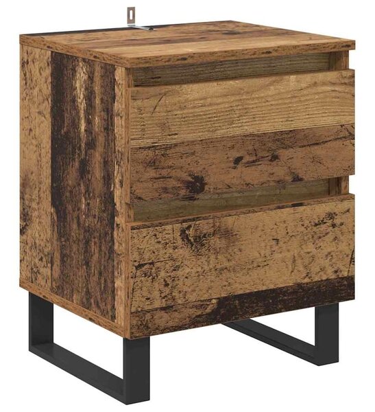 VidaXL Éjjeliszekrény fiókkal 2 pcs Öreg fa 40 x 35 x 50 cm Faanyag