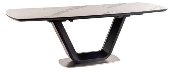 Armani Ceramic Bővíthető Márvány Hatású Étkezőasztal Fehér-Fekete