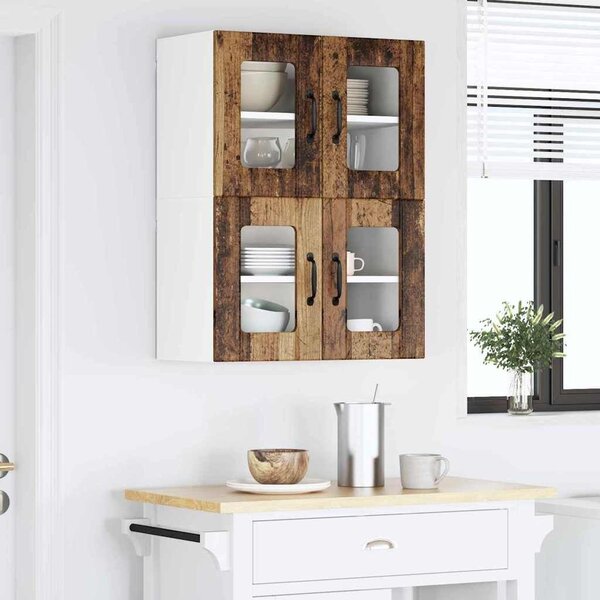 VidaXL Konyhaszekrény 2 pcs Öreg fa 60 x 31 x 40 cm Faanyag