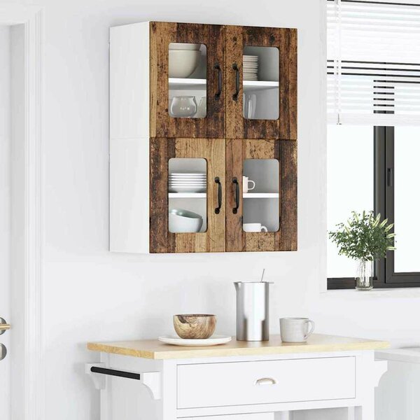 VidaXL Konyhaszekrény 2 pcs Öreg fa 60 x 31 x 40 cm Faanyag