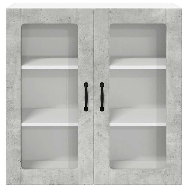 VidaXL Fali üveges szekrény LUCCA Betonszürke 80 x 31 x 80 cm