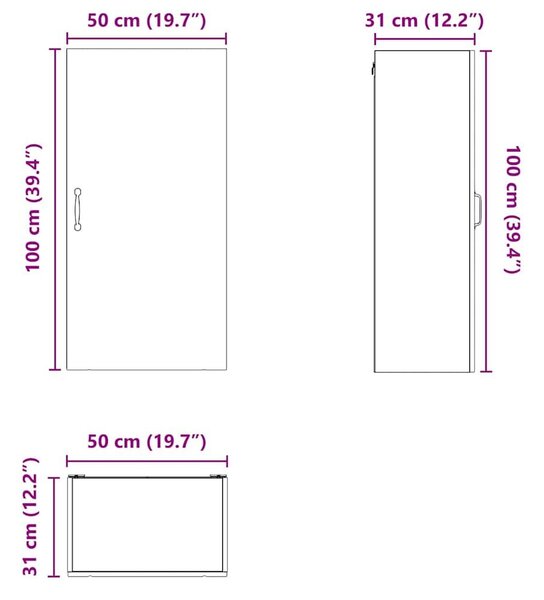 VidaXL Konyhaszekrény Artisan tölgy 50 x 31 x 100 cm Faanyag