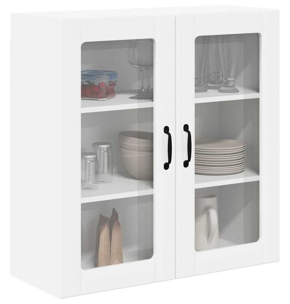 VidaXL Fali üveges szekrény LUCCA Magasfényű Fehér 80 x 31 x 80 cm