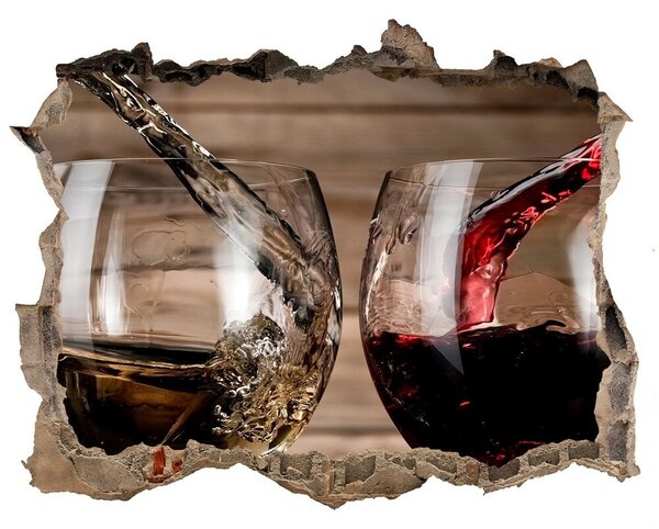 3d-s lyuk vizuális effektusok matrica Két pohár bor