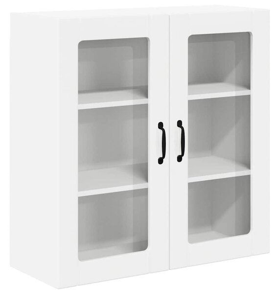 VidaXL Fali üveges szekrény LUCCA Magasfényű Fehér 80 x 31 x 80 cm