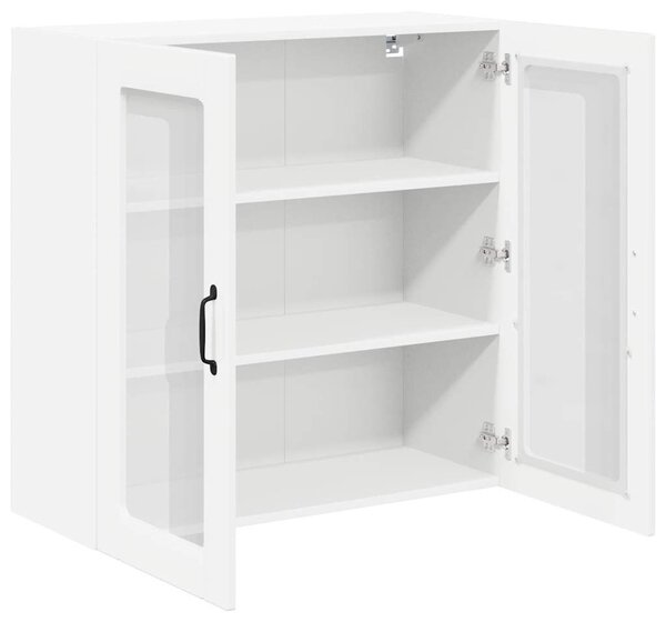 VidaXL Fali üveges szekrény LUCCA Magasfényű Fehér 80 x 31 x 80 cm