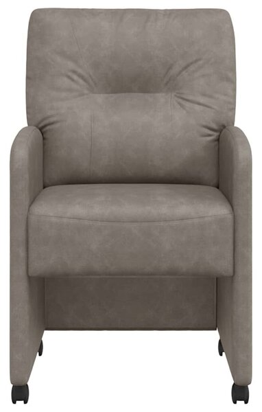 VidaXL Étkező Székek kerekekkel 2 pcs Szürke 57 x 67 x 95 cm Műbőr